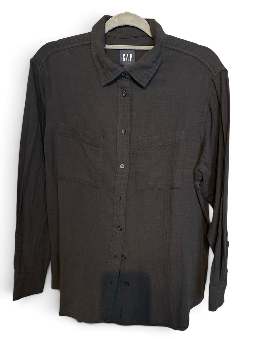 GAP Black 100% Cotton Button Front Shirt Size Small NWT